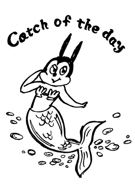 ナッティーラビットが人魚になっています。